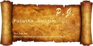 Paletta Jusztus névjegykártya